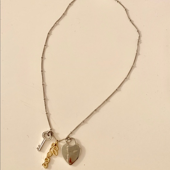 Silver necklace with charms - Picture 1 of 1